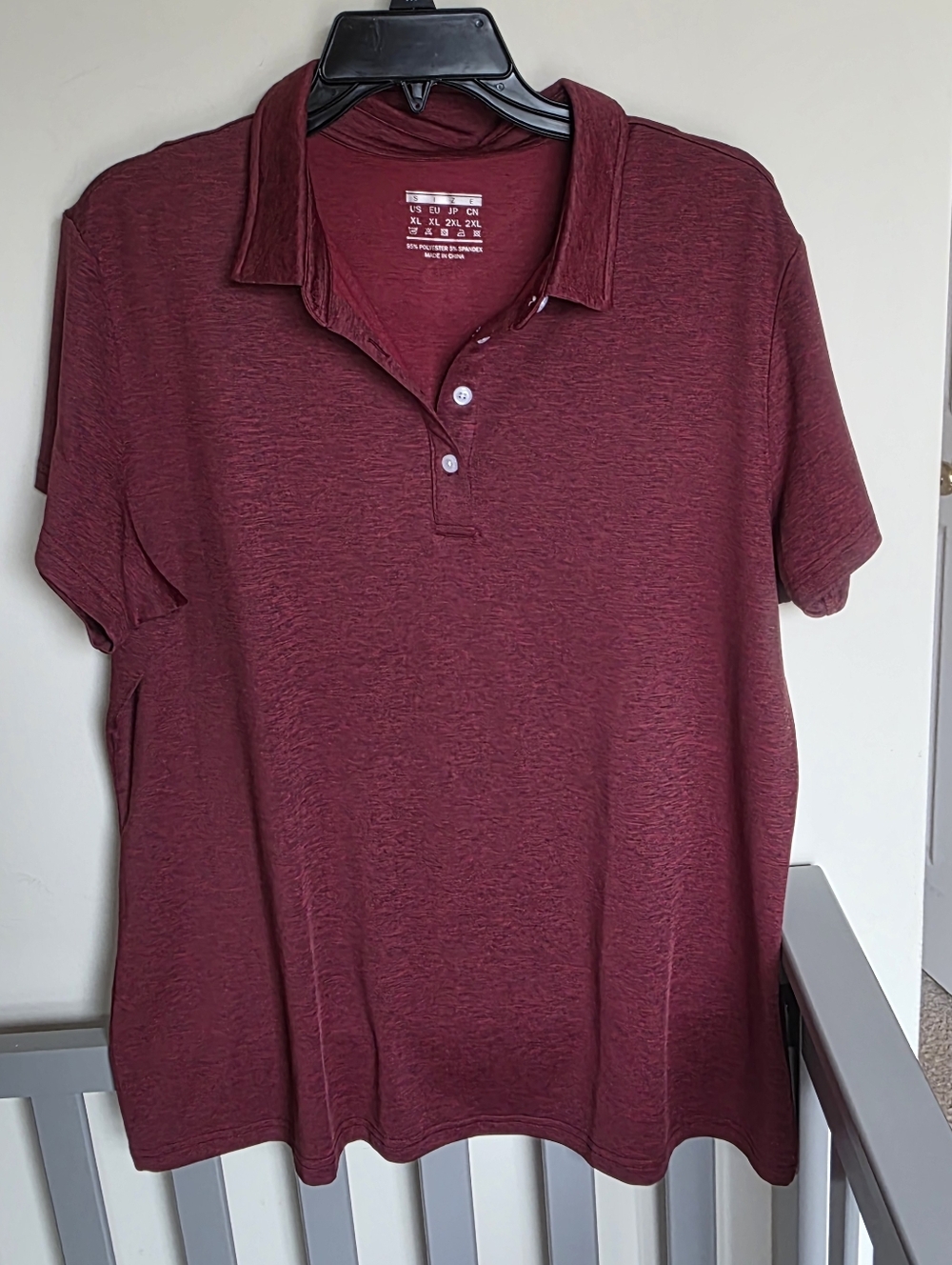 Men's Maroon Red Polo Shirt - Classic Short Sleeve Size XL